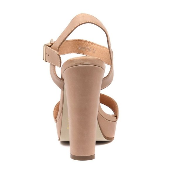 MOLLINI Martyne Nude Leather platform block heels UK 6 / AU 8 / EUR 39 - Picture 2 of 13